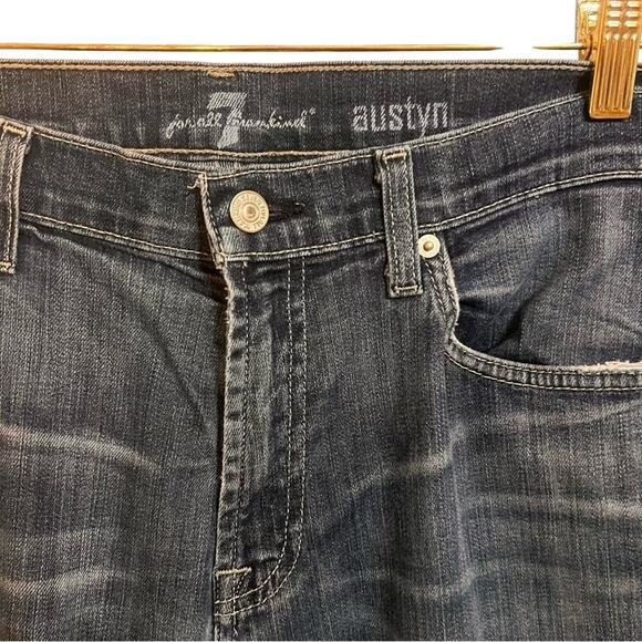 7 For All Mankind Austyn Relaxed Jeans Frayed Hem Medium Wash Men's 34 x 30 - Picture 10 of 12